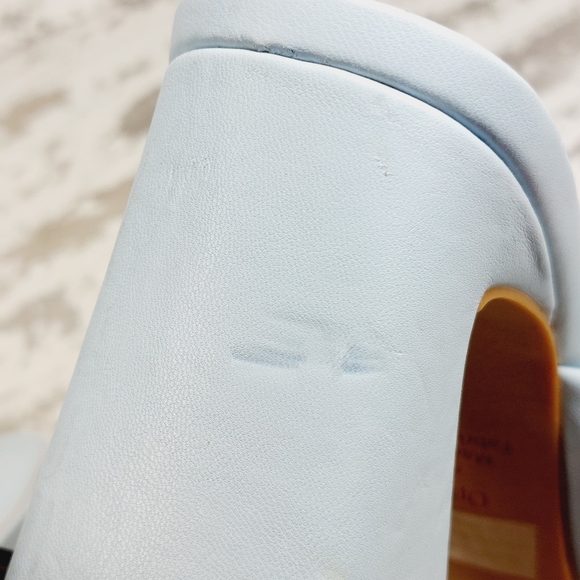 NEW Open Edit Saydee Blue Block Heel Slip On Square Toe Sandals F330 - Picture 13 of 14